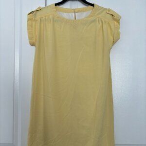 Soft Yellow Cap-Sleeve Dress